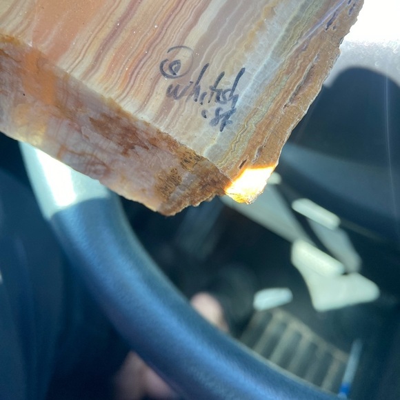 UNIQUE Metal Flower With Stone Base signed Whitish 1984 G1 - Picture 11 of 11